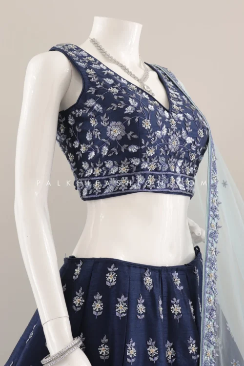 A Majestic Marvel: Designer Petrol Blue Lehenga Choli With Handwork-Palkhi Fashion -Indian Wear Shop AMajesticMarvelDesignerPetrolBlueLehengaCholiwithHandwork PalkhiFashion 1 scaled