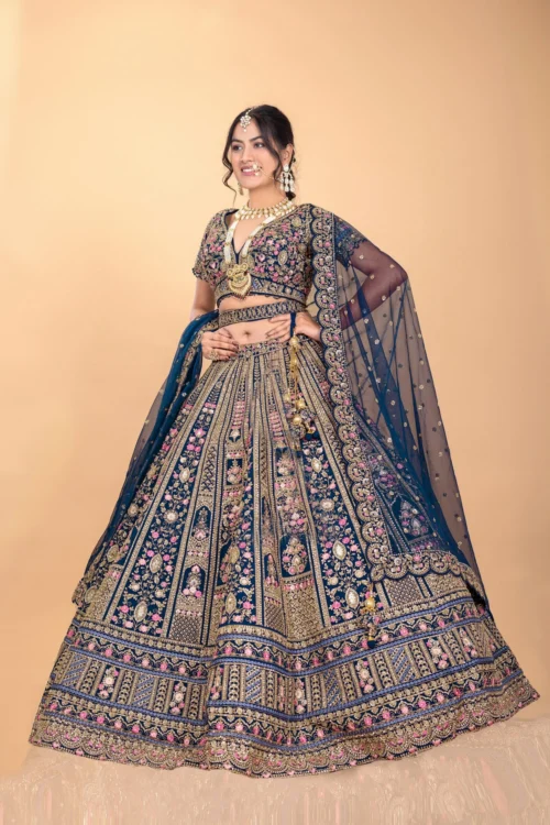 Blue Silk Designer Lehenga Choli With Multi-Color Embroidery - Palkhi Fashion 8 Blue Silk Designer Lehenga Choli With Multi-Color Embroidery - Palkhi Fashion -Indian Wear Shop BlueSilkDesignerLehengaCholiwithMulti ColorEmbroidery PalkhiFashion 1 scaled