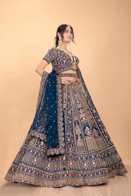 Blue Silk Designer Lehenga Choli With Multi-Color Embroidery - Palkhi Fashion 9 Blue Silk Designer Lehenga Choli With Multi-Color Embroidery - Palkhi Fashion -Indian Wear Shop BlueSilkDesignerLehengaCholiwithMulti ColorEmbroidery PalkhiFashion 2 scaled