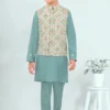 Boys Ethnic Jacket Kurta Set With Multi-Color Embroidery – Palkhi Fashion -Indian Wear Shop BoysEthnicJacketKurtaSetwithMulti ColorEmbroidery PalkhiFashion scaled