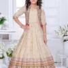 Champagne Pure Silk Gown With Jacket & Multi-Color Embroidery – Palkhi Fashion -Indian Wear Shop ChampagnePureSilkGownwithJacket ElegantEmbroidery PalkhiFashion 70ed2e9b b324 4fe7 811b 7f04879d67c1 scaled