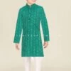 Classic Teal Green Cotton Silk Boys Kurta Pajama Set– Palkhi Fashion -Indian Wear Shop ClassicTealGreenCottonSilkBoysKurtaPajamaSet PalkhiFashion