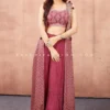 Deep Mauve Crop Top Palazzo Outfit With Attractive Shrug -Indian Wear Shop DeepMauveCroptopPalazzoOutfitWithAttractiveShrug scaled