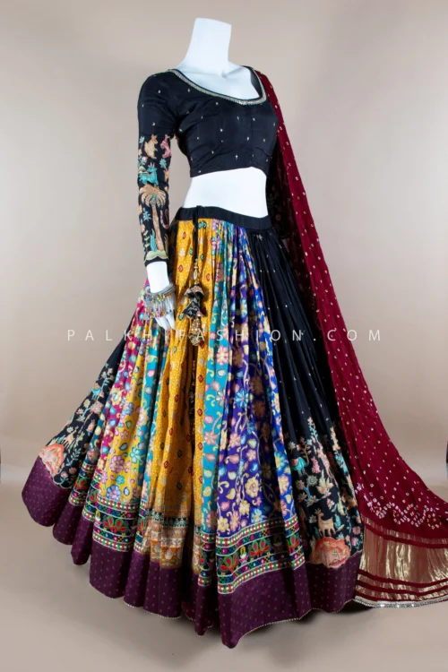Designer Black Multicolor Embroidered Navratri Chaniya Choli – Palkhi Fashion