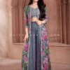 Designer Multi-Color Crop Top Palazzo Set With Jacket | Palkhi Fashion -Indian Wear Shop DesignerMulti ColorCropTopPalazzoSetwithJacketPalkhiFashion scaled