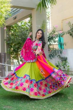 Designer Multi Color Navratri Chaniya Choli Set With Attractive Work