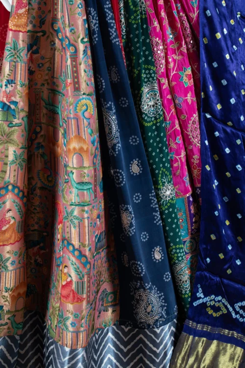 Designer Multicolor Chaniya Choli Set With Spaghetti Blouse & Gaji Silk Dupatta -Indian Wear Shop DesignerMulticolorChaniyaCholiSetwithSpaghettiBlouse GajiSilkDupatta 3 cf8aa014 dc99 4651 bf58 5621a3177f3d scaled