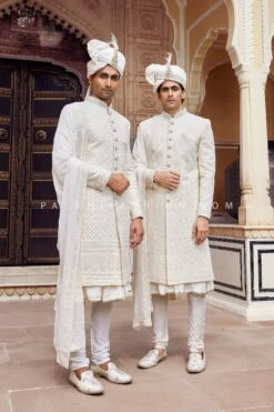 Elegant Cream Self Patterned Indo Western Set – A Timeless Choice For Weddings -Indian Wear Shop ElegantCreamSelfPatternedIndowesternSet 1 6cdfaaf3 328a 4f8a b74e b41a2cc2e72f 1