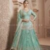 Light Teal Green Pure Silk Designer Lehenga With Handwork – Palkhi Fashion -Indian Wear Shop LightTealGreenPureSilkDesignerLehengawithHandwork PalkhiFashion