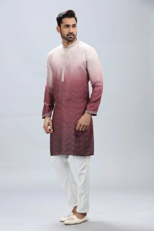 Mauve Ombre Kurta Pajama Set For Men – Palkhi Fashion