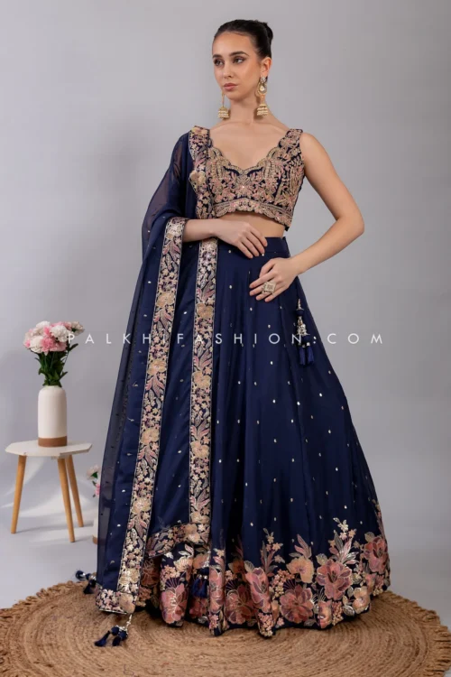 Navy Blue Lehenga Choli | Cutwork & Embroidery | Palkhi Fashion 9 Navy Blue Lehenga Choli | Cutwork & Embroidery | Palkhi Fashion -Indian Wear Shop NavyBlueLehengaCholiCutwork EmbroideryPalkhiFashion 3 scaled