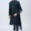 Petrol Blue Georgette Kurta Pajama Set With Embroidery – Palkhi Fashion