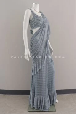 Powder Blue Ready To Wear Saree With Stone & HandWork - Palkhi Fashion 9 Powder Blue Ready To Wear Saree With Stone & HandWork - Palkhi Fashion -Indian Wear Shop PowderBlueReadytoWearSareewithStone HandWork PalkhiFashion 1