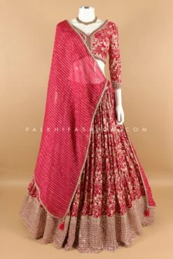 Premium Rani Pink Banarasi Silk Lehenga Choli With Handwork – Palkhi Fashion