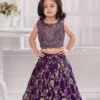 Purple Silk Girls Lehenga Choli With Handwork | Palkhi Fashion -Indian Wear Shop PurpleSilkGirlsLehengaCholiwithHandworkPalkhiFashion scaled