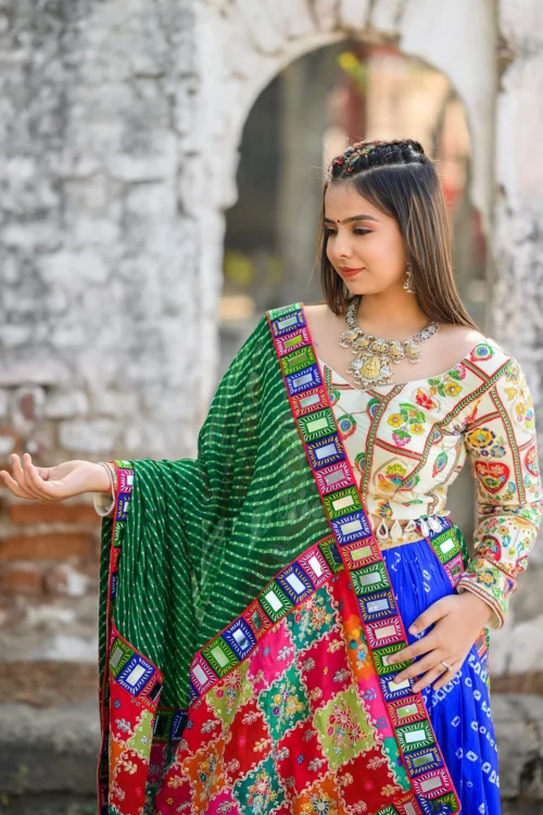 Stunning Bandhani Navratri Chaniya Choli With Kutchi & Mirror Work -Indian Wear Shop Rhythm RadianceBandhaniNavratriChaniyaCholiwithKutchi MirrorWork 4 4cdf761d f66f 46d0 972f 65a4445c2af9 scaled