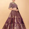 Royal Grandeur: Statement Wine Designer Banarasi Silk Lehenga Choli -Indian Wear Shop RoyalGrandeurStatementWineDesignerBanarasiSilkLehengaCholi 3 scaled