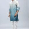 Teal Ombre Kurta Pajama Set For Men – Palkhi Fashion -Indian Wear Shop TealOmbreKurtaPajamaSetforMen PalkhiFashion