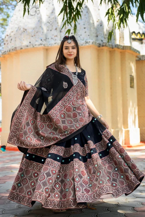 Timeless Black Ajarakh Navratri Chaniya Choli With Elegant Work | Palkhi Fashion -Indian Wear Shop TimelessBlackAjarakhNavratriChaniyaCholiwithElegantWorkPalkhiFashion 2 c63219d7 a8bc 46d5 be50 b606c3e2b2a5 scaled