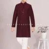 Wine Cotton Silk Boys Kurta Pajama Set With Embroidery – Palkhi Fashion -Indian Wear Shop WineCottonSilkBoysKurtaPajamaSetwithEmbroidery PalkhiFashion scaled