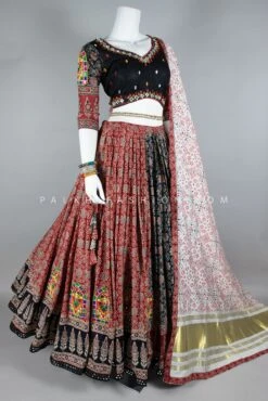 Ajarakh & Gamthi Work Navratri Chaniya Choli Set – Palkhi Fashion