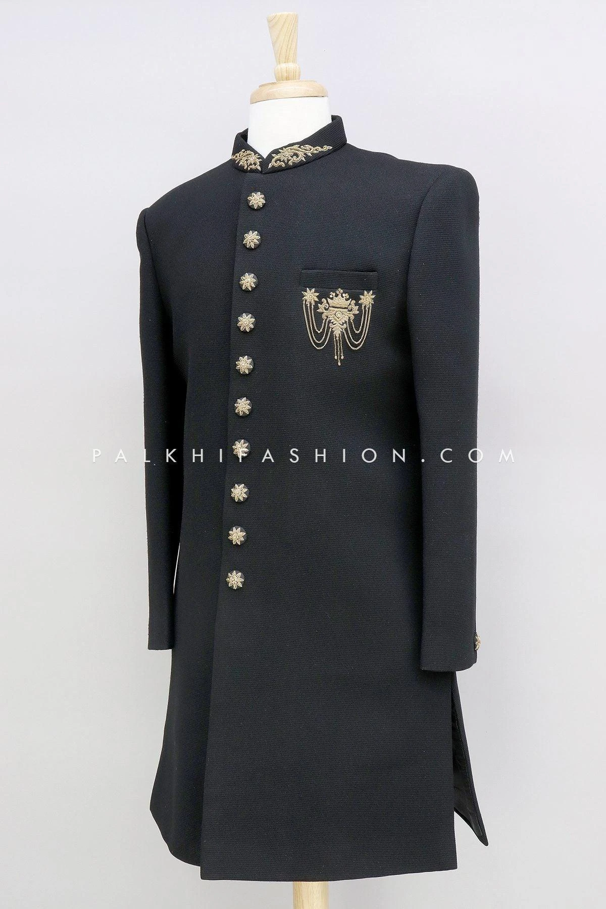 Black Indo-Western In Imported Fabric & Handwork 3 Black Indo-Western In Imported Fabric & Handwork