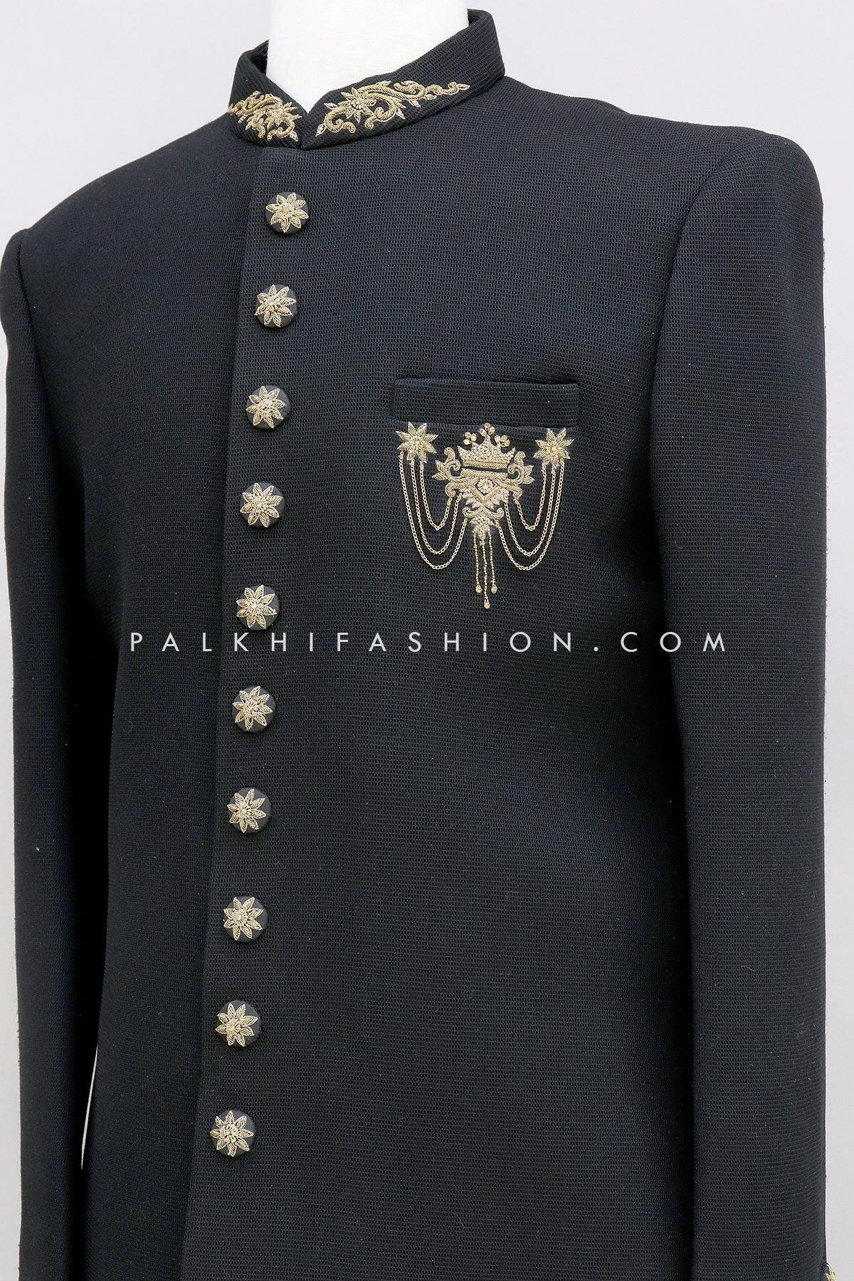 Black Indo-Western In Imported Fabric & Handwork 5 Black Indo-Western In Imported Fabric & Handwork - Image 3