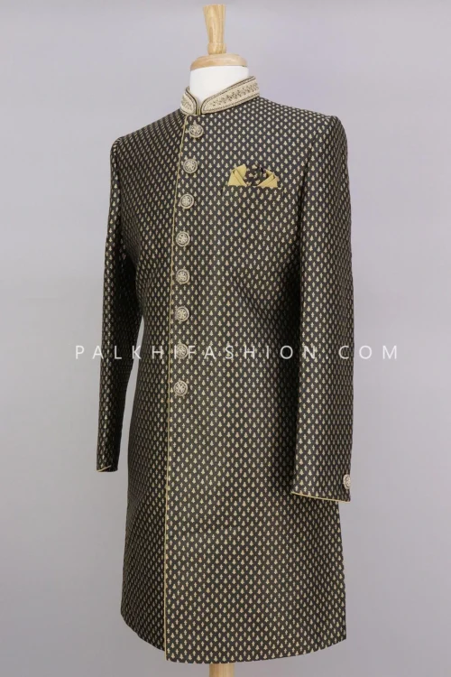 Black Silk Indo-Western With Handwork-Palkhi Fashion