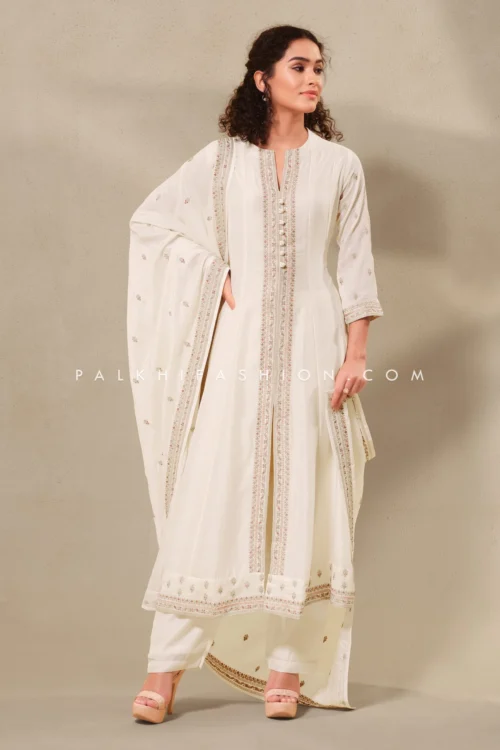 Timeless Elegance: Premium Silk Indian Outfit With Subtle Embroidery -Indian Wear Shop c scaled