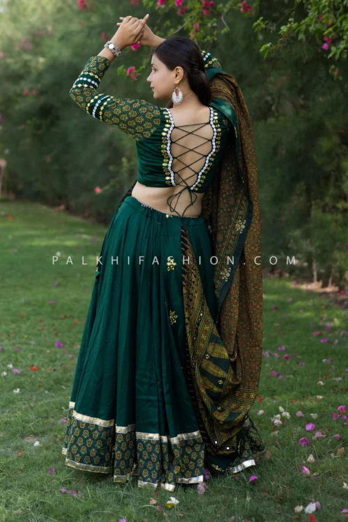 Emerald Green Embroidered Chaniya Choli With Mirror Dupatta – Palkhi Fashion -Indian Wear Shop emerald green embroidered chaniya choli with mirror dupatta palkhi fashion 285981 scaled