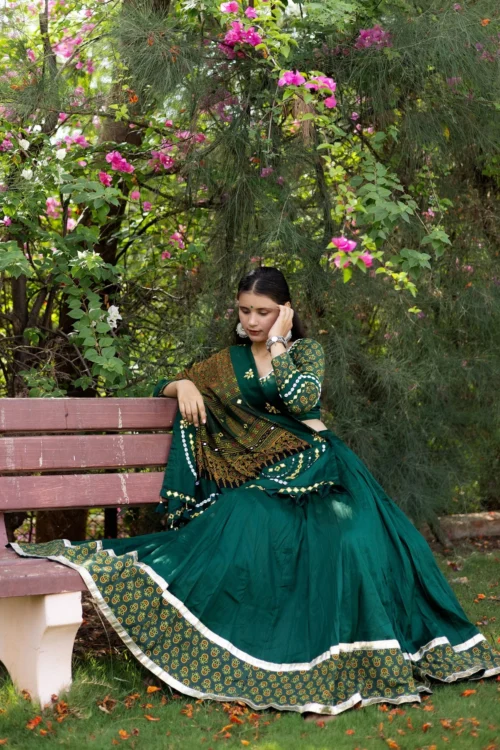Emerald Green Embroidered Chaniya Choli With Mirror Dupatta – Palkhi Fashion -Indian Wear Shop emerald green embroidered chaniya choli with mirror dupatta palkhi fashion 308217 scaled