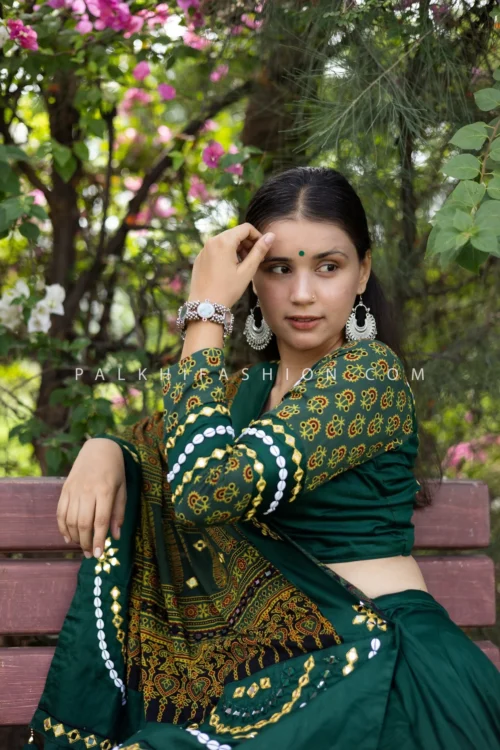 Emerald Green Embroidered Chaniya Choli With Mirror Dupatta – Palkhi Fashion -Indian Wear Shop emerald green embroidered chaniya choli with mirror dupatta palkhi fashion 423074 scaled