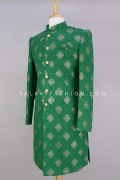Green Lakhnavi Work Indo-Western For Wedding-Palkhi Fashion