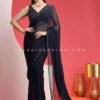 Indian Designer Saree With Handwork In Navy Blue Color -Indian Wear Shop indian designer saree with handwork in navy blue color by palkhi fashion 206235 scaled