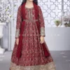 Irresistible Maroon Girls Outfit With Elegant Work 1 Irresistible Maroon Girls Outfit With Elegant Work -Indian Wear Shop irresistible maroon girls outfit with elegant work by palkhi fashion 182001 scaled