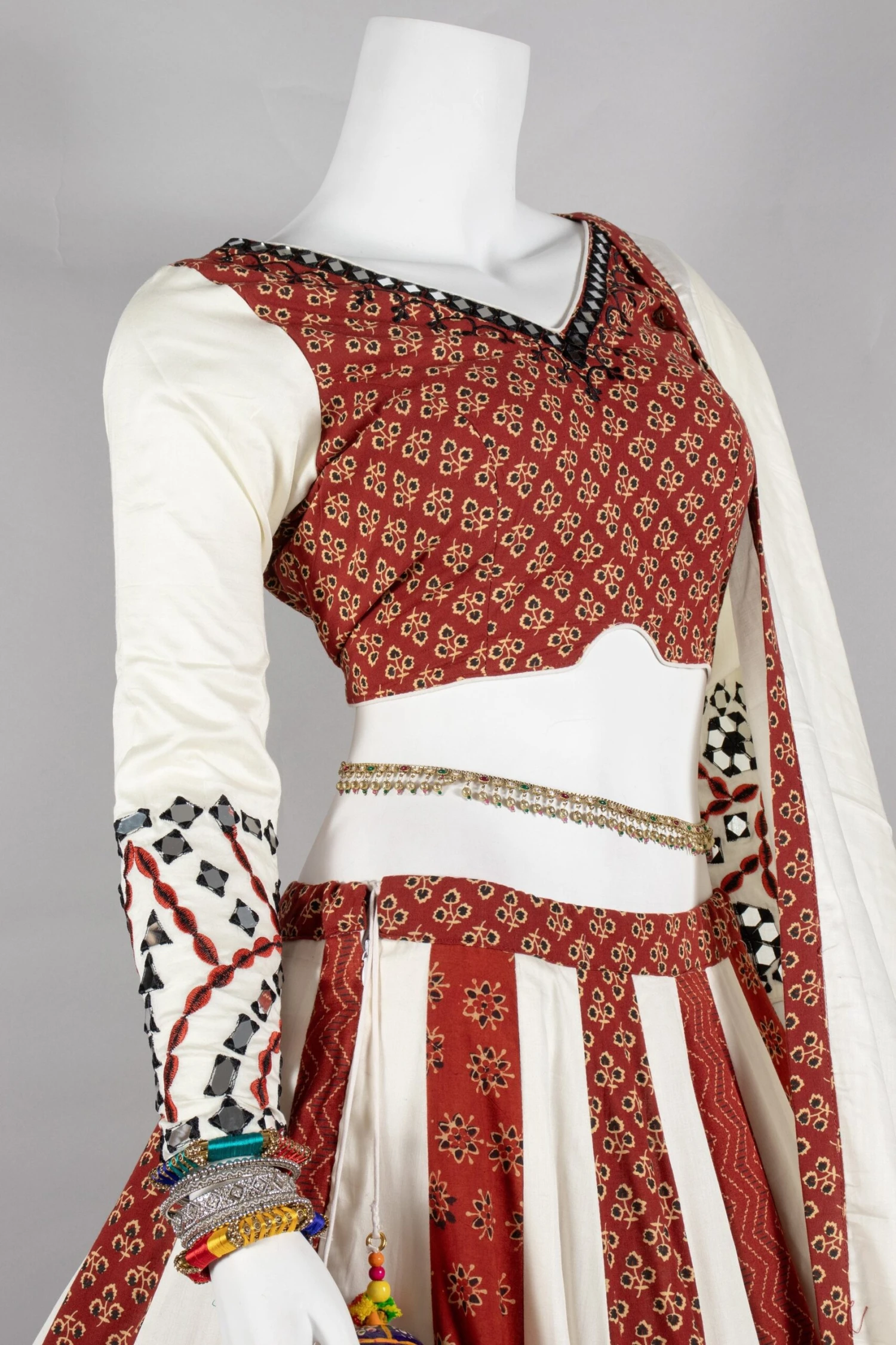 Premium Cotton Silk Chaniya Choli With Ajrakh & Mirror Work – Palkhi Fashion 5 Premium Cotton Silk Chaniya Choli With Ajrakh & Mirror Work – Palkhi Fashion - Image 3