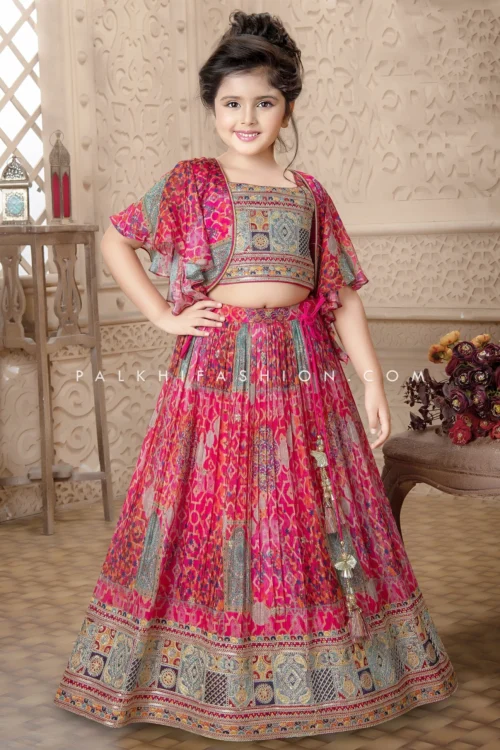 Rani Pink Girl Designer Lehenga Choli With Appealing Work