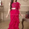 Rani Pink Palazzo Saree With Handwork Blouse -Indian Wear Shop rani pink palazzo saree with handwork blouse by palkhi fashion 689483 scaled