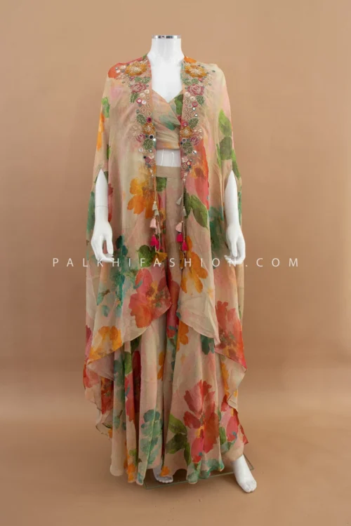 The Style Edit: Designer Crop Top Palazzo Suit With Shrug – Palkhi Fashion