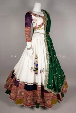 White Elegance: Vintage Work Designer Chaniya Choli Set